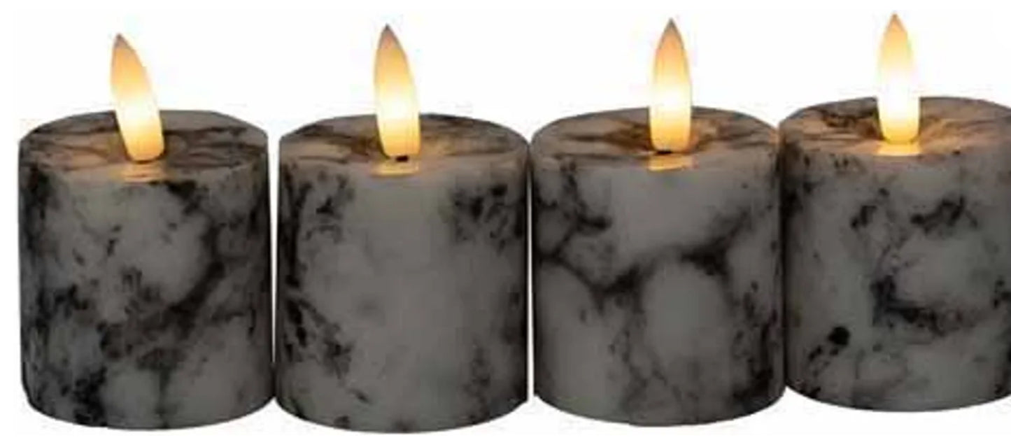 Hill Interiors Luxe Collection Natural Glow Marble Set Of Votive Candles