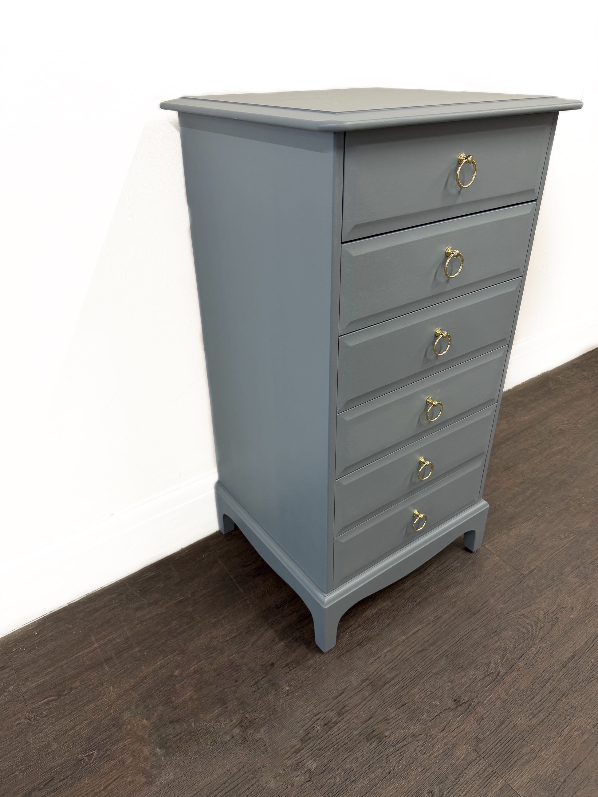 Slimline Blue Tallboy Vanity Unit Dresser Chest - Unique Home Pieces