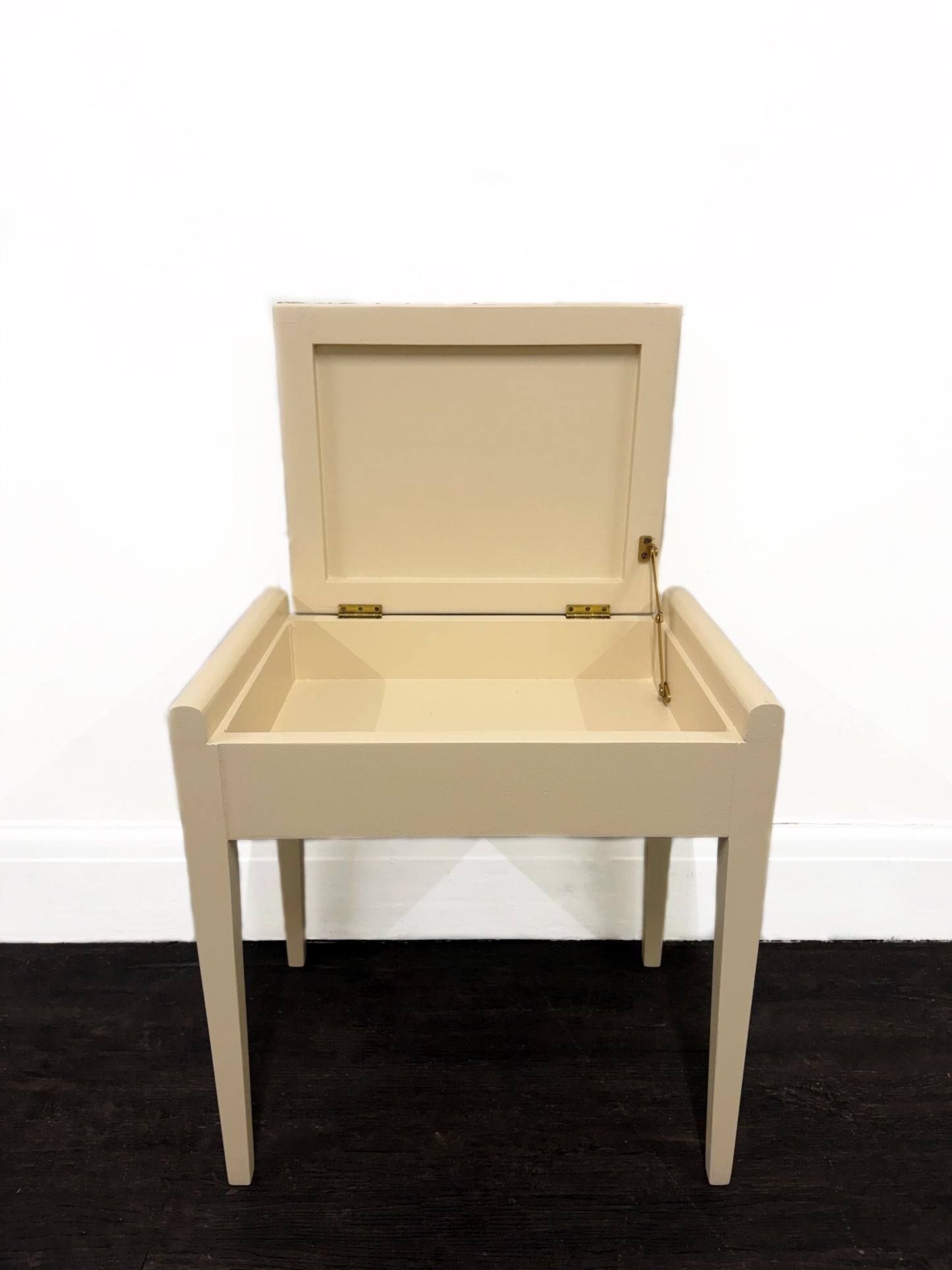 Cream And Brown Piano Stool