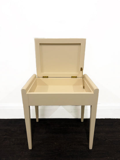 Cream And Brown Piano Stool