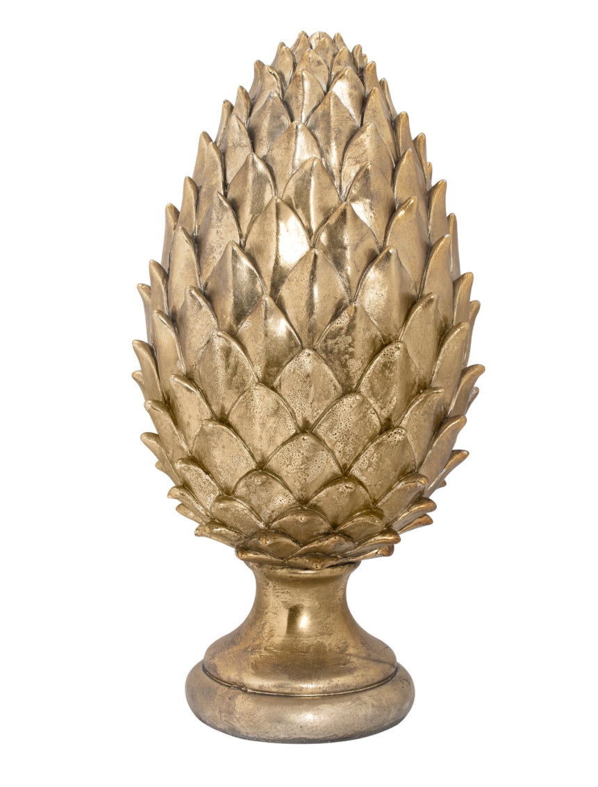 Large Tall Gold Pinecone Finial