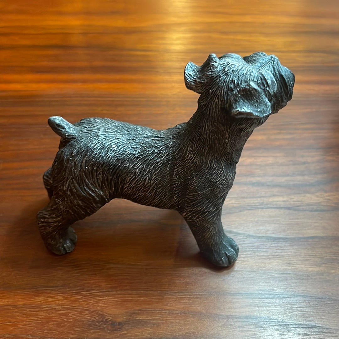 Schnauzer Dog Silver Effect  Sculpture Ornament/Figurine