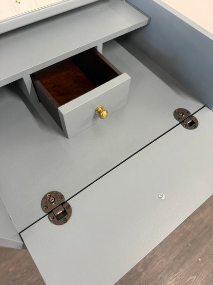 Slimline Blue Tallboy Vanity Unit Dresser Chest - Unique Home Pieces