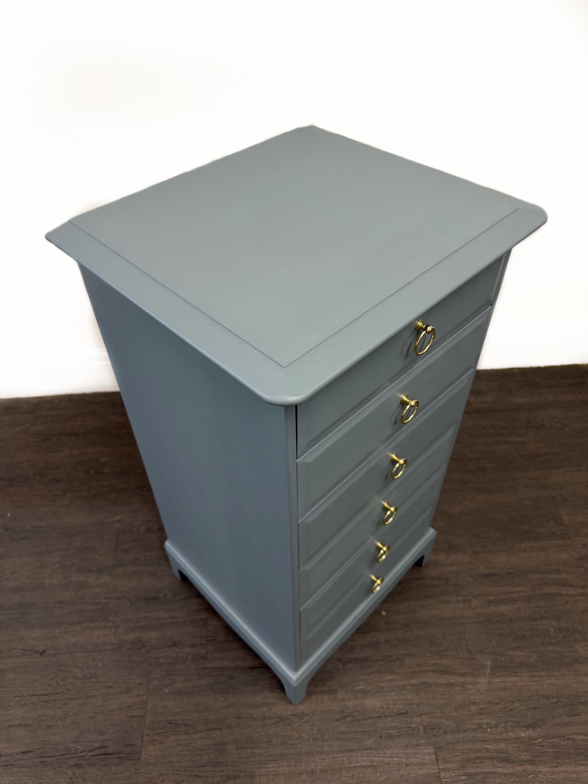 Slimline Blue Tallboy Vanity Unit Dresser Chest - Unique Home Pieces