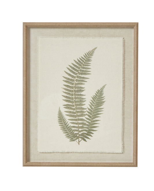 Fern Art On Texture - Torn Paper With Beaded Frame