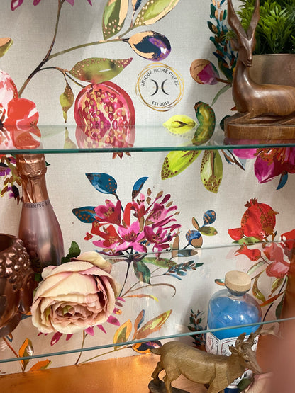 Blue Copper Vintage Glass Fronted Display/ Drinks Cabinet - Unique Home Pieces