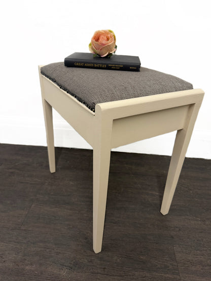 Cream And Brown Piano Stool