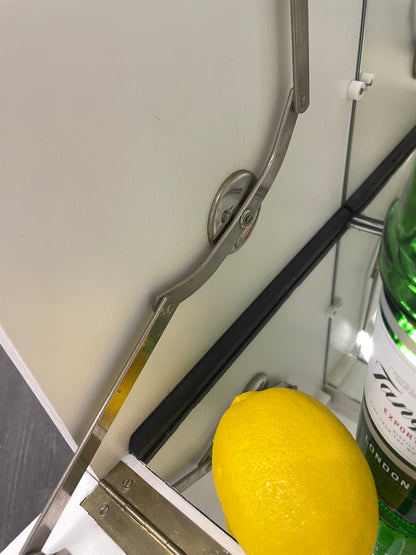 White Vintage Drinks Cabinet with Leaf Design