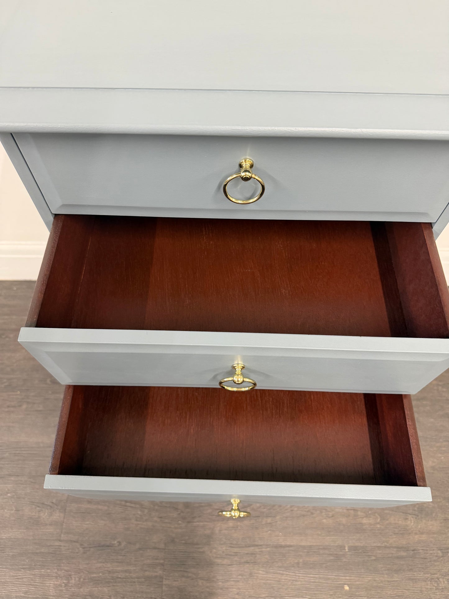 Slimline Blue Tallboy Vanity Unit Dresser Chest - Unique Home Pieces