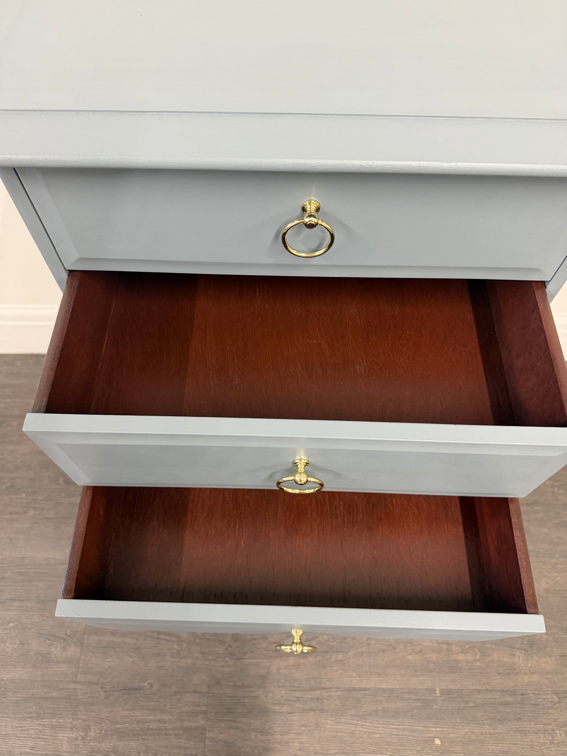 Slimline Blue Tallboy Vanity Unit Dresser Chest - Unique Home Pieces