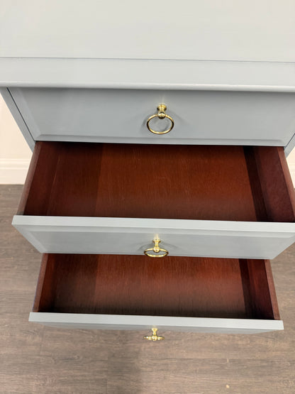 Slimline Blue Tallboy Vanity Unit Dresser Chest - Unique Home Pieces