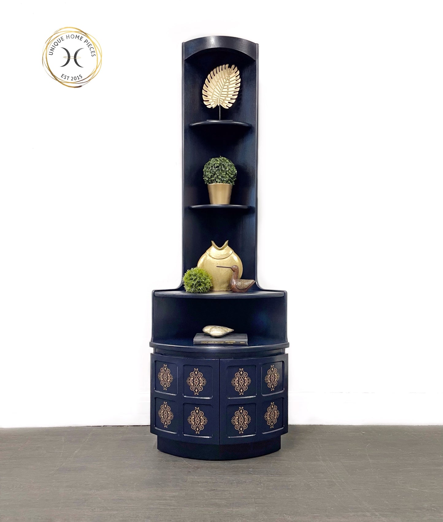 Nathan Mid Century Oxford Blue Corner Unit