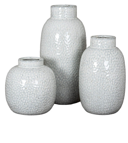 Cairn Dimple Small White Vase - Unique Home Pieces