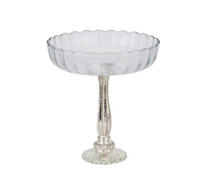 Large Fluted Glass Display Bowl