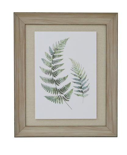 Watercolour Fern Duo In  Washed Wood Frame