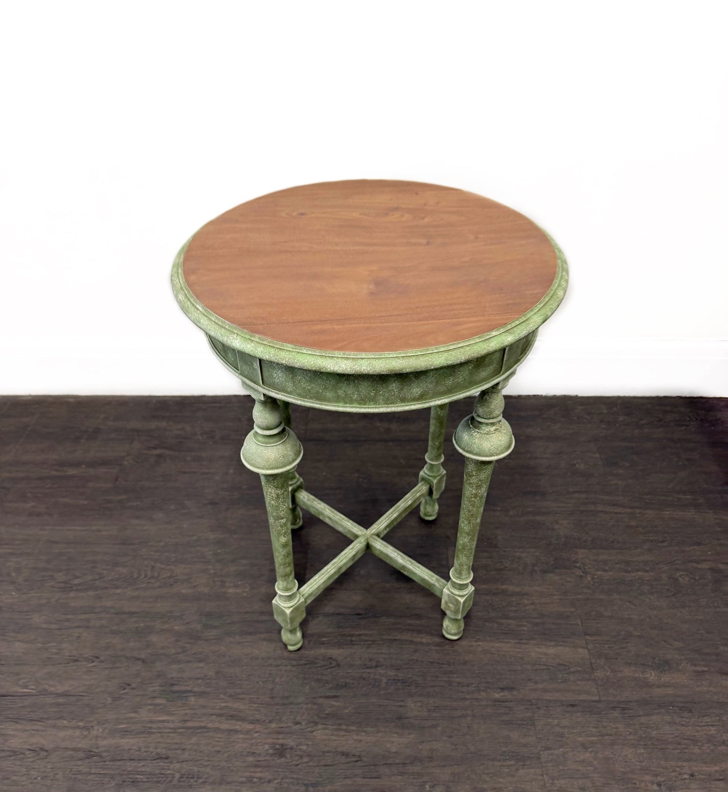 Round Green Stone Effect Occasional Side Table - Unique Home Pieces