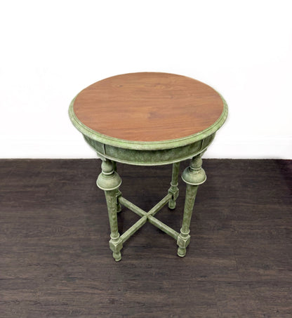 Round Green Stone Effect Occasional Side Table - Unique Home Pieces