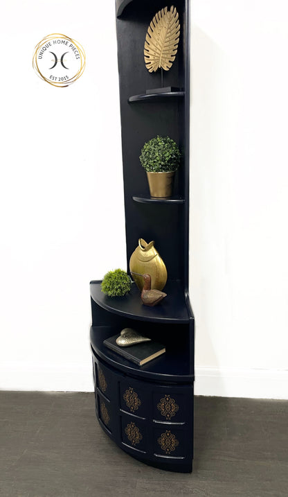 Nathan Mid Century Oxford Blue Corner Unit