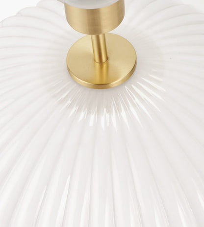 Emilia White Ribbed Glass And Gold Table Lamp Base