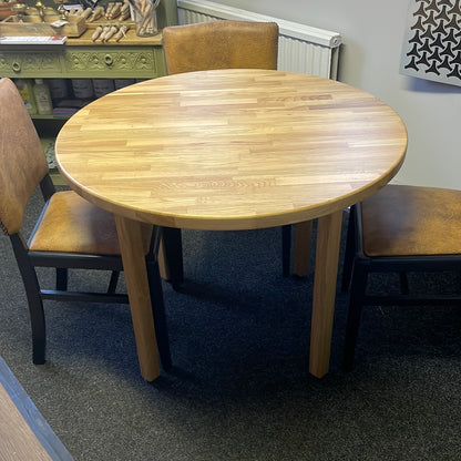 Natural Round Solid Oak Dining Table