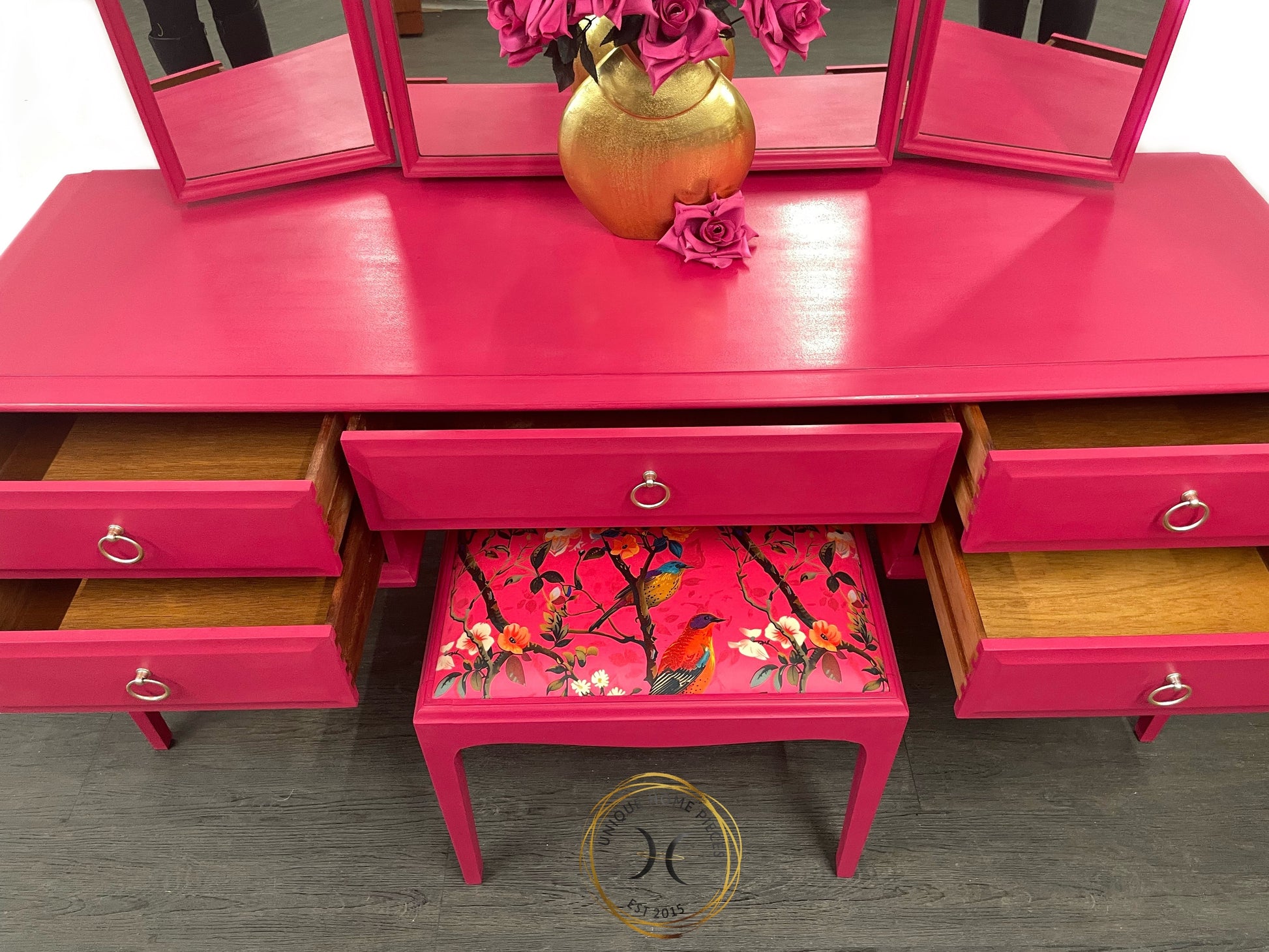 hot pink dressing table Glam Hot Pink Desk Dressing Table Vanity ***SOLD***