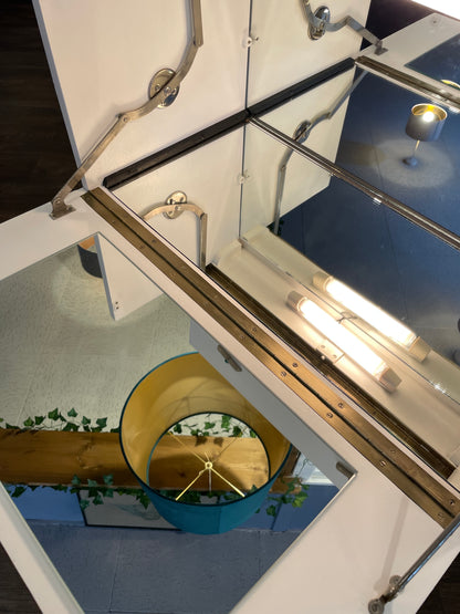 White Vintage Drinks Cabinet with Leaf Design