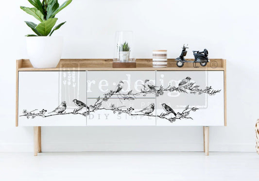 Re-Design With Prima Decor Transfer - Birds And Berries - 24” x35”
