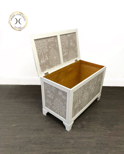 Bespoke White Blanket Box, Storage Box, Trunk, Ottoman, Toy Box