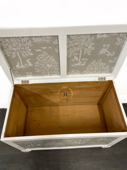 Bespoke White Blanket Box, Storage Box, Trunk, Ottoman, Toy Box
