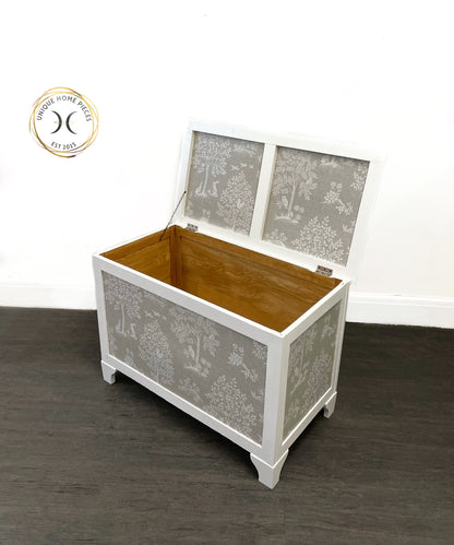 Bespoke White Blanket Box, Storage Box, Trunk, Ottoman, Toy Box