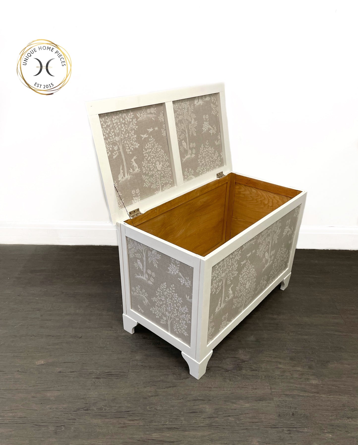 Bespoke White Blanket Box, Storage Box, Trunk, Ottoman, Toy Box
