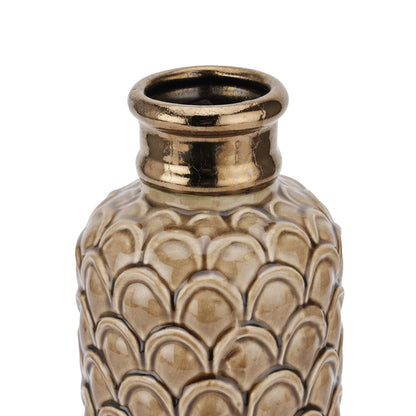 Serville Collection Caramel Scalloped Vase
