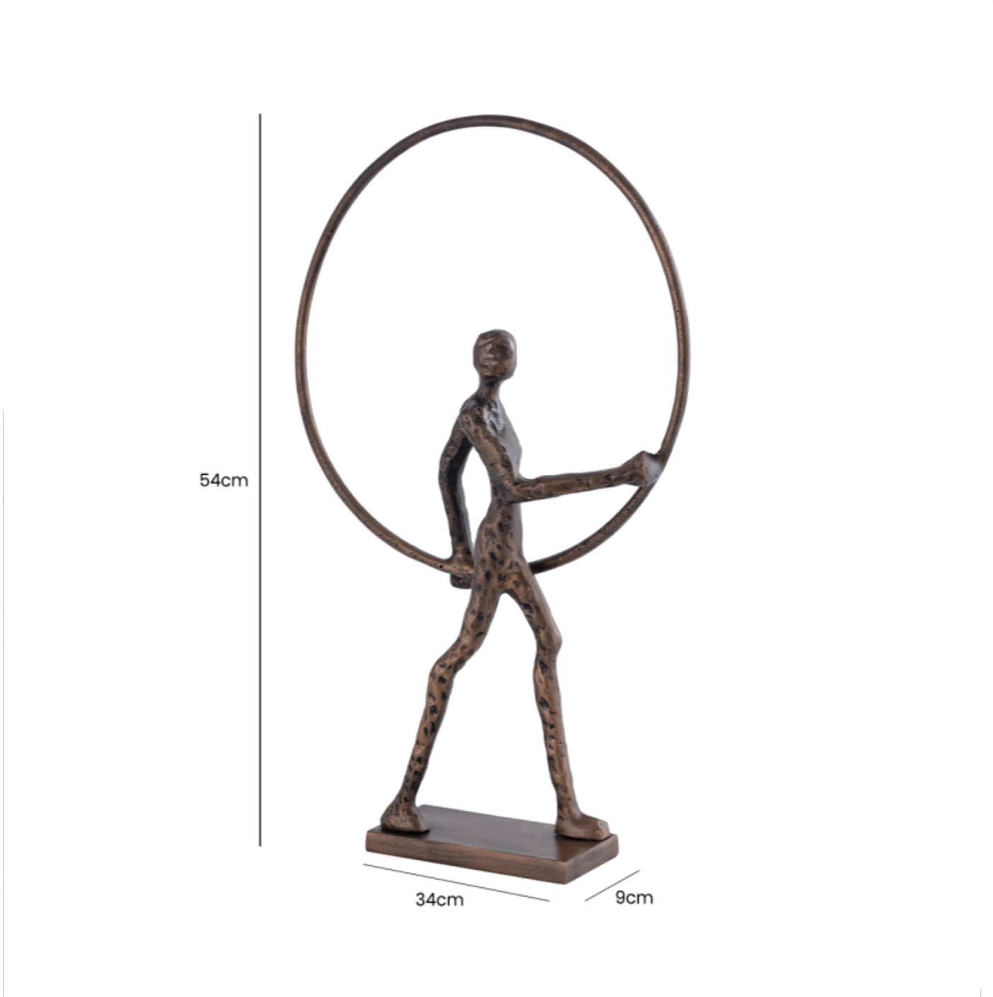 54 cm Man With A Bronze Ring Metal Sculpture