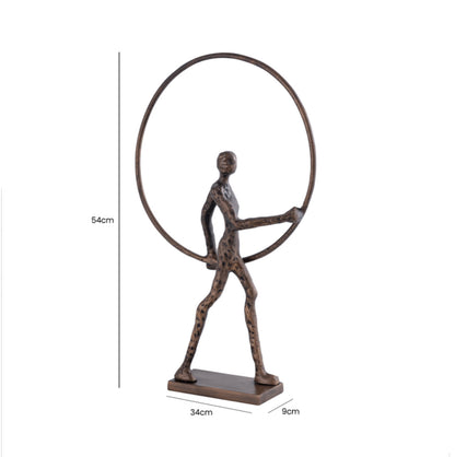 54 cm Man With A Bronze Ring Metal Sculpture