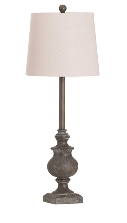 Calven Antiqued Table Lamp With Natural Shade