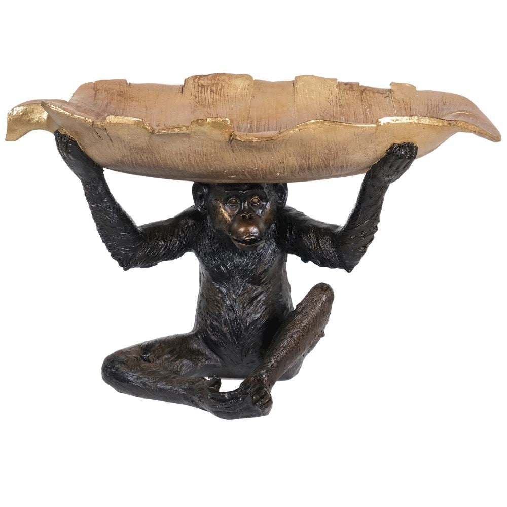 Monkey Holding Gold Leaf Bowl