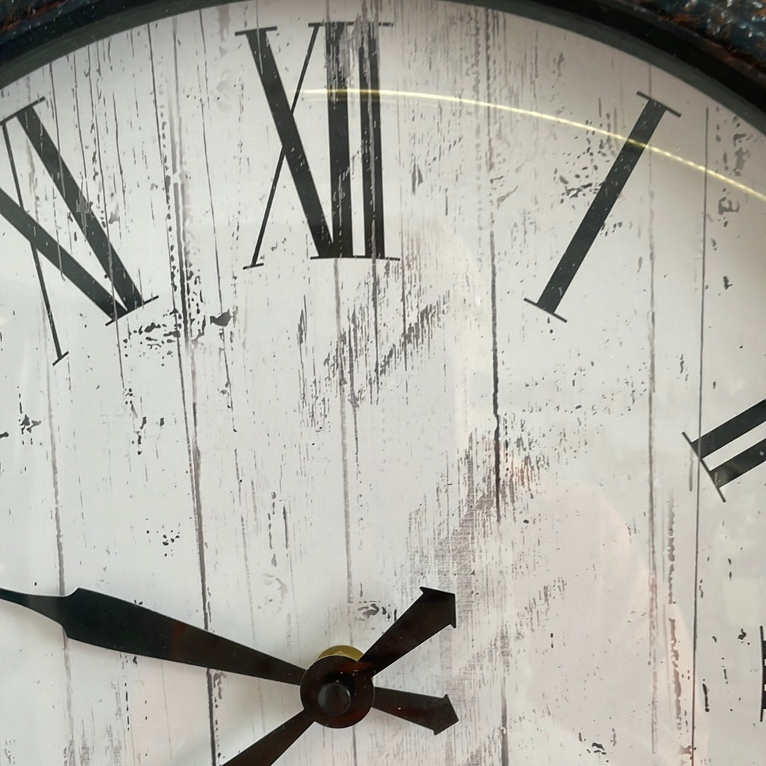 Black Distressed Wall Clock