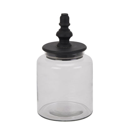 Black Finial Glass Cannister