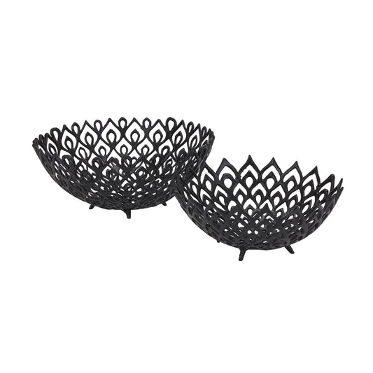 Black Cast Lattice Bowl - Unique Home Pieces
