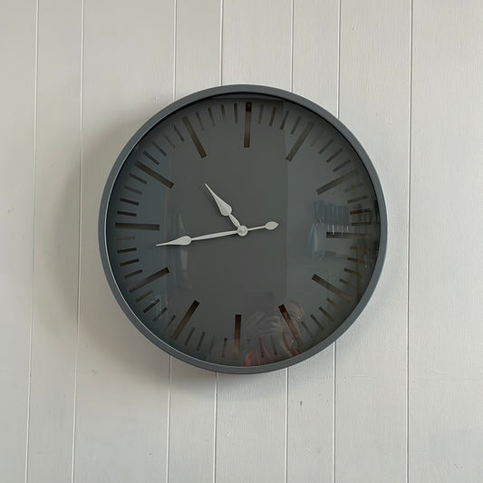 Grey Metal Wall Clock