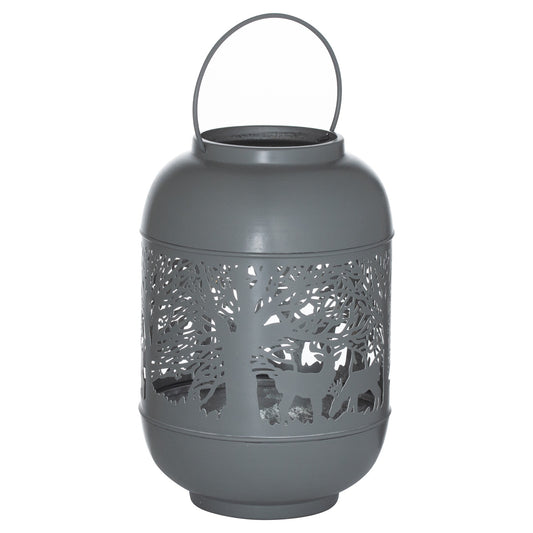 Large Silver and Grey Glowray  Dome Forest Lamp