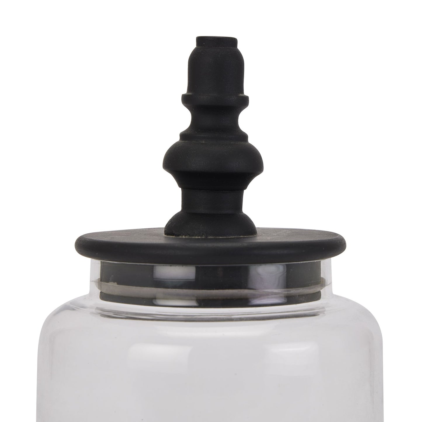 Black Finial Glass Cannister