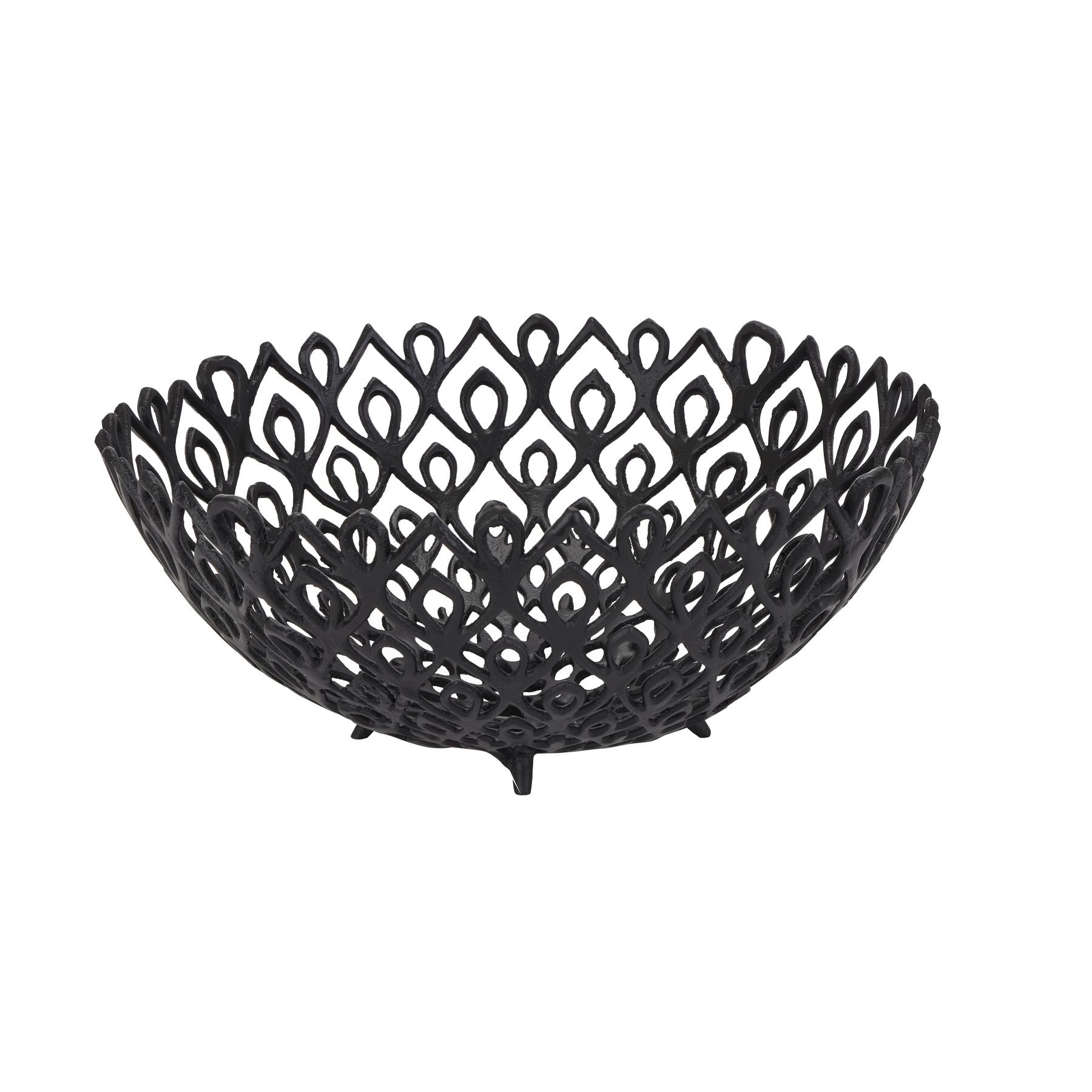 Black Cast Lattice Bowl - Unique Home Pieces