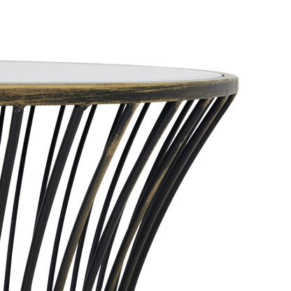 Concaved Mirrored Side Table
