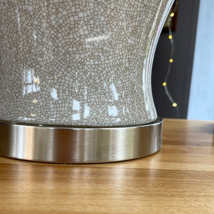 Ceramic Table Lamp With Natural Shade