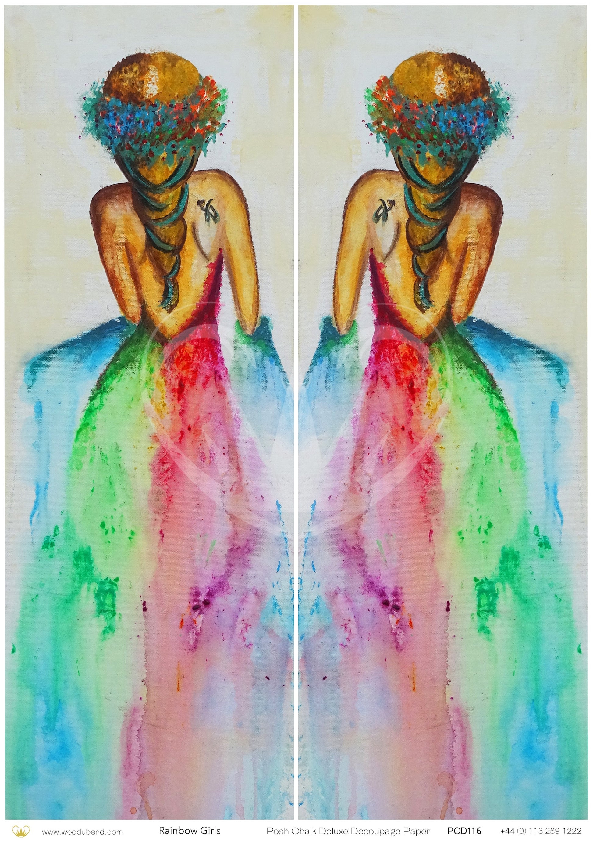 Rainbow Girl Decoupage Paper - Posh Chalk UK 