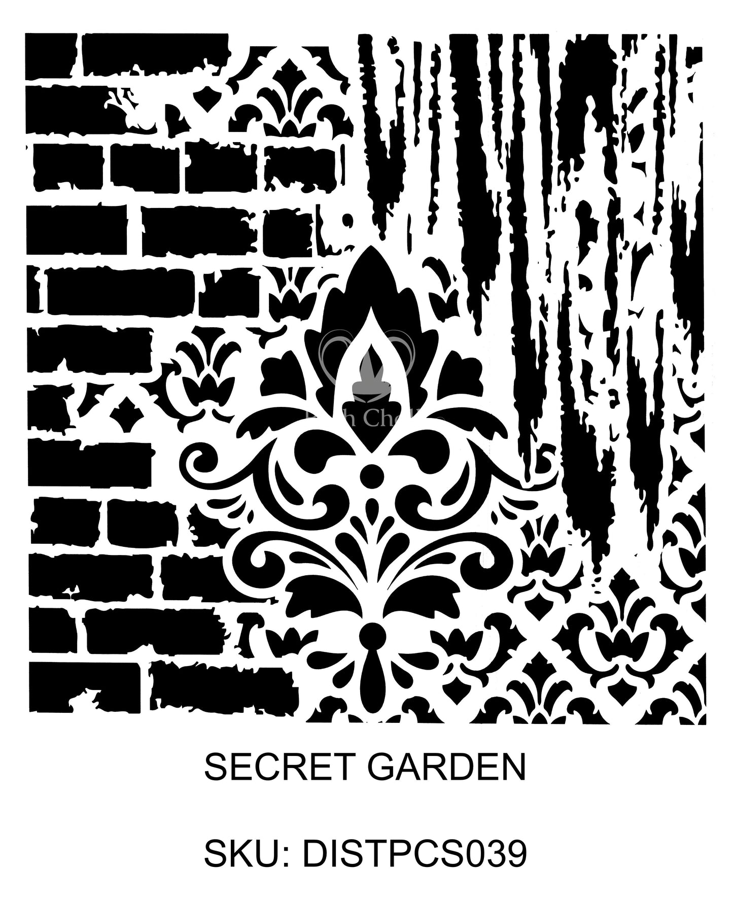 Posh Chalk Stencil Secret Garden 50x50cm New! - DISTPCS039 - Posh Chalk UK 