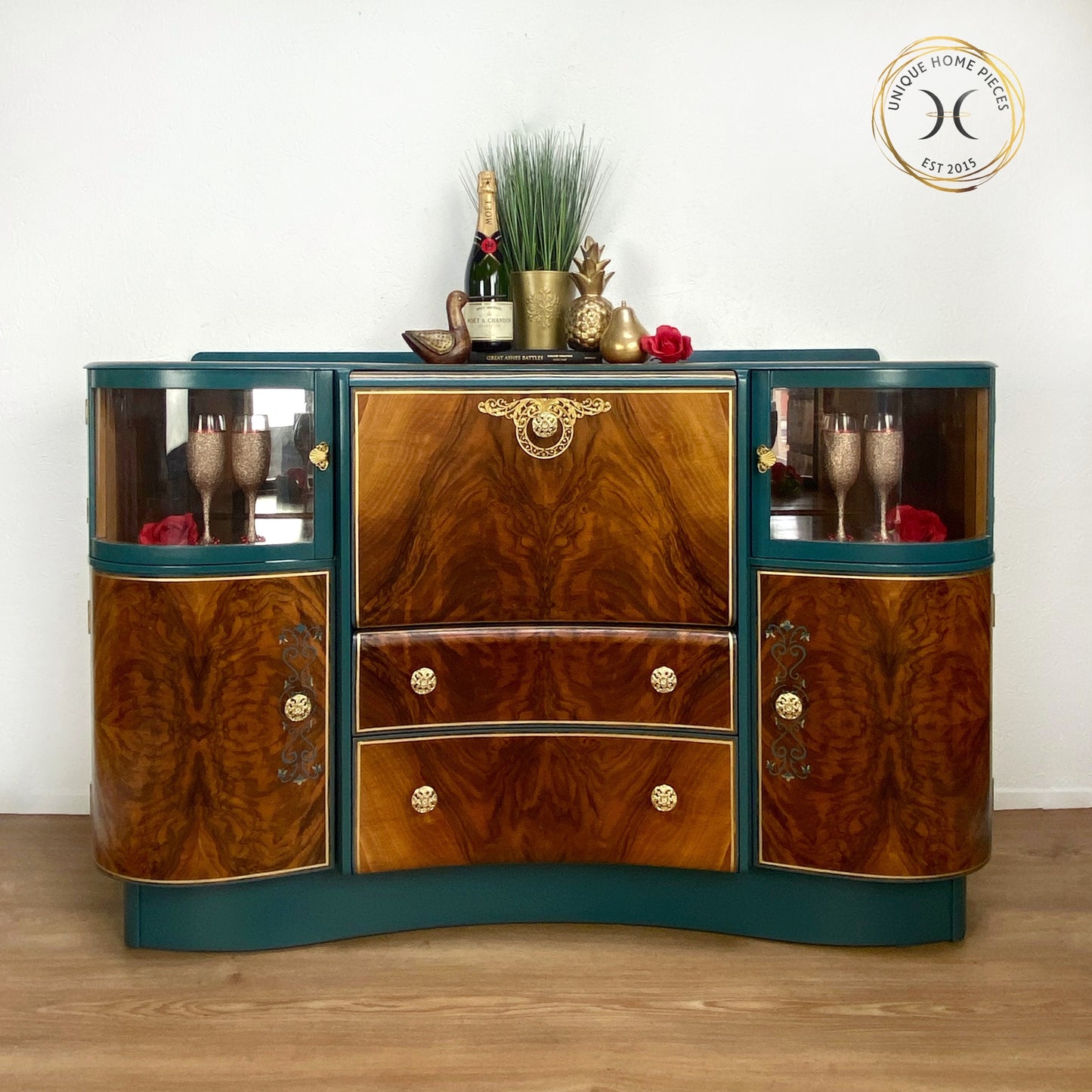 Beautility Walnut Cocktail Cabinet/Bar/Drinks Cabinet - Unique Home Pieces