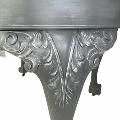 Victorian Grey Extending Wind Out Claw and Ball Oval Mahogany Table - Unique Home Pieces