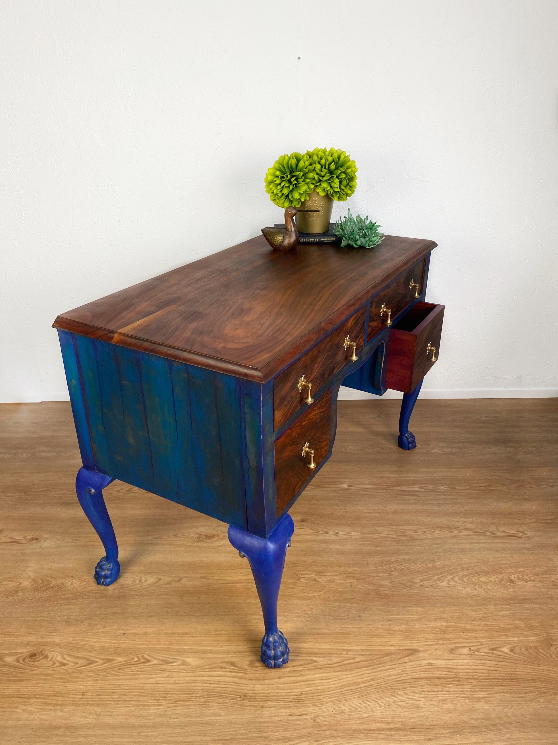 Antique Rosewood Lion claw Dressing Table Desk - Unique Home Pieces